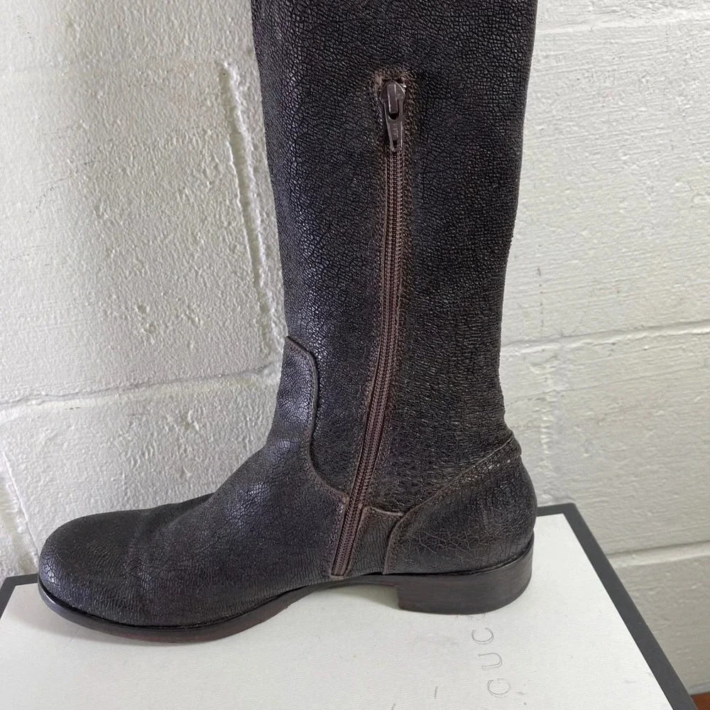 MOMA Avantgarde Western Brown Leather Boots Biker Motorcycle Women 40 EU/9.5 US